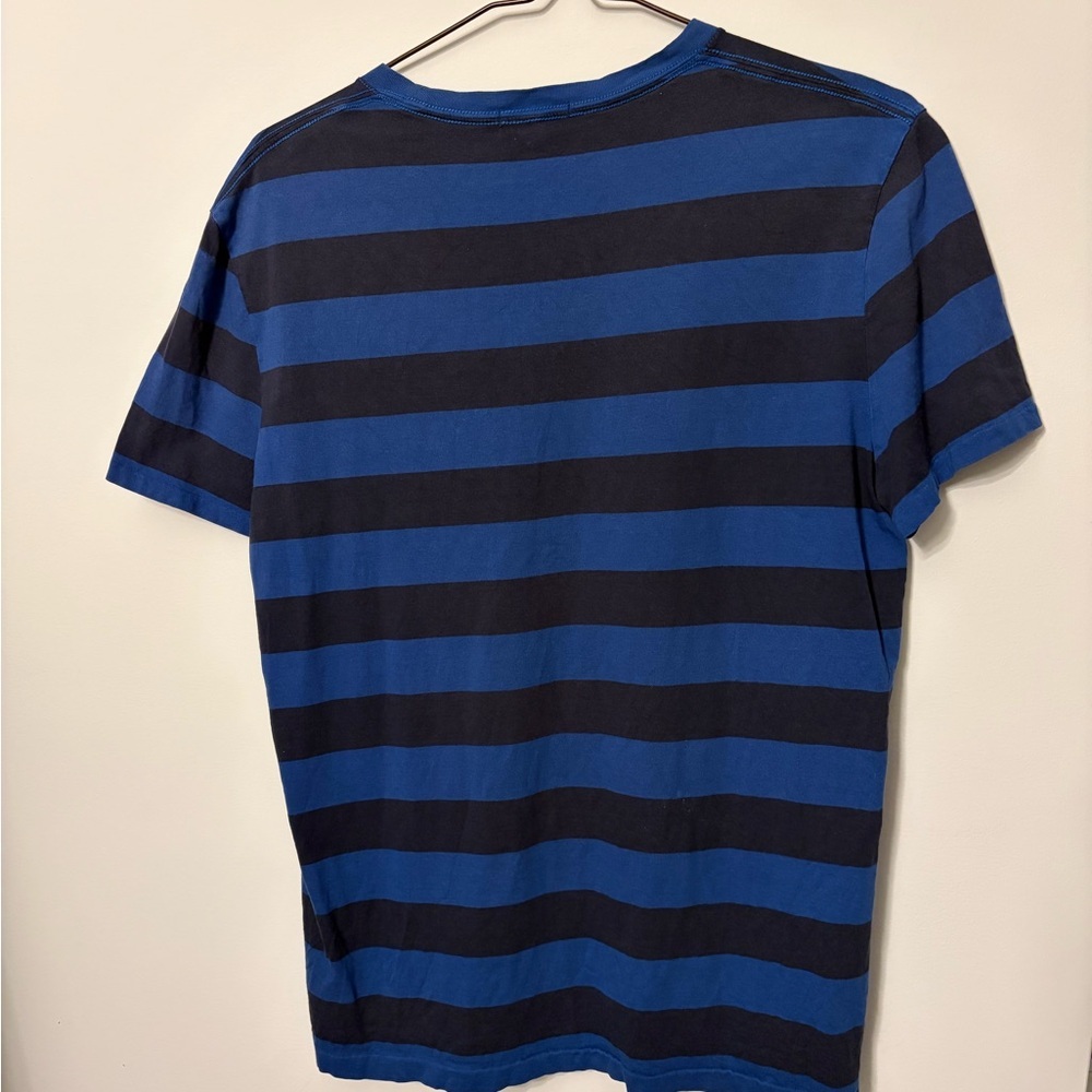 Vintage Burberry Striped Blue & Navy Pocket Tee - Mens XL image 5
